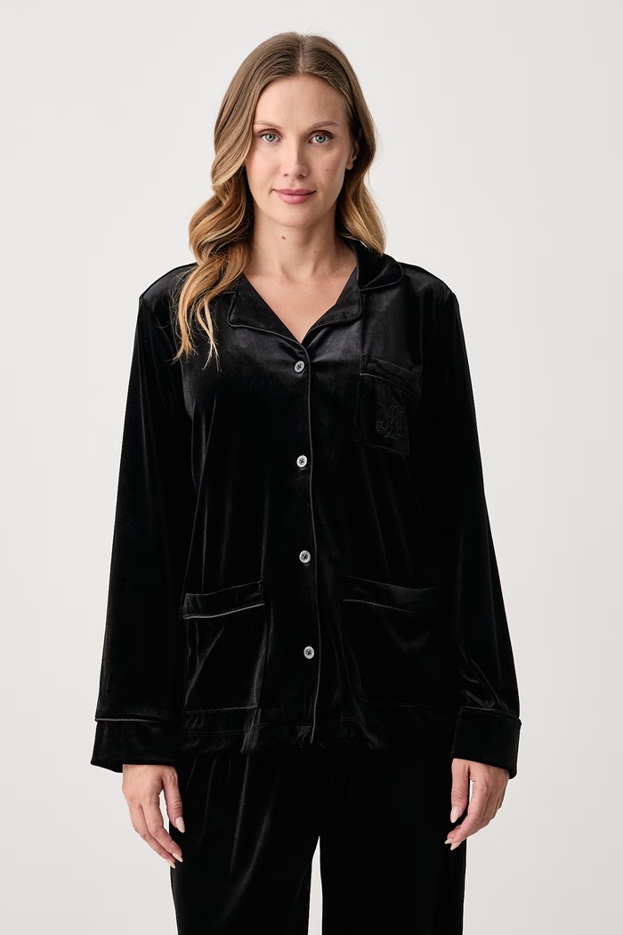 Lauren Ralph Lauren Piżama dwuczęściowa damska welurowa ILN92559 czarny AW26