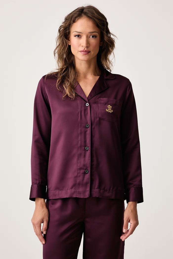 Lauren Ralph Lauren Piżama dwuczęściowa damska ILN92556 bordowy AW26
