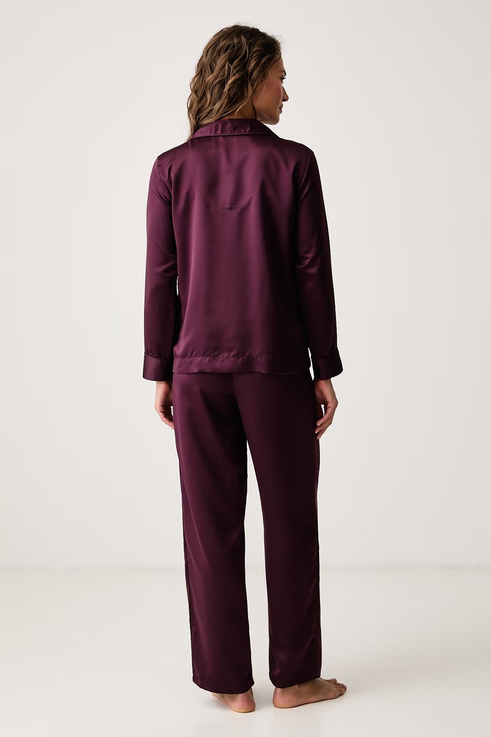 Piżama dwuczęściowa damska Lauren Ralph Lauren ILN92556 bordowy