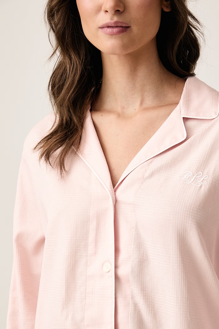 Piżama dwuczęściowa damska bawełniana Lauren Ralph Lauren różowy ILN92555