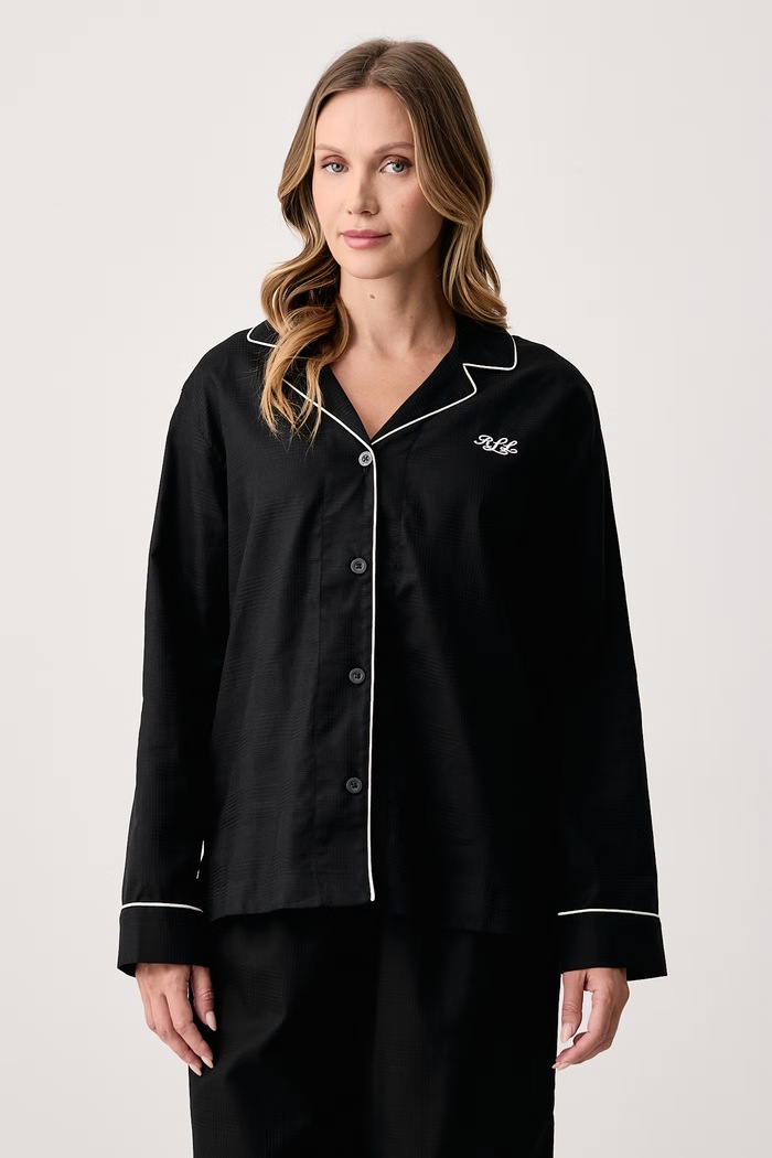 Lauren Ralph Lauren Piżama dwuczęściowa damska bawełniana ILN92555 czarny AW26