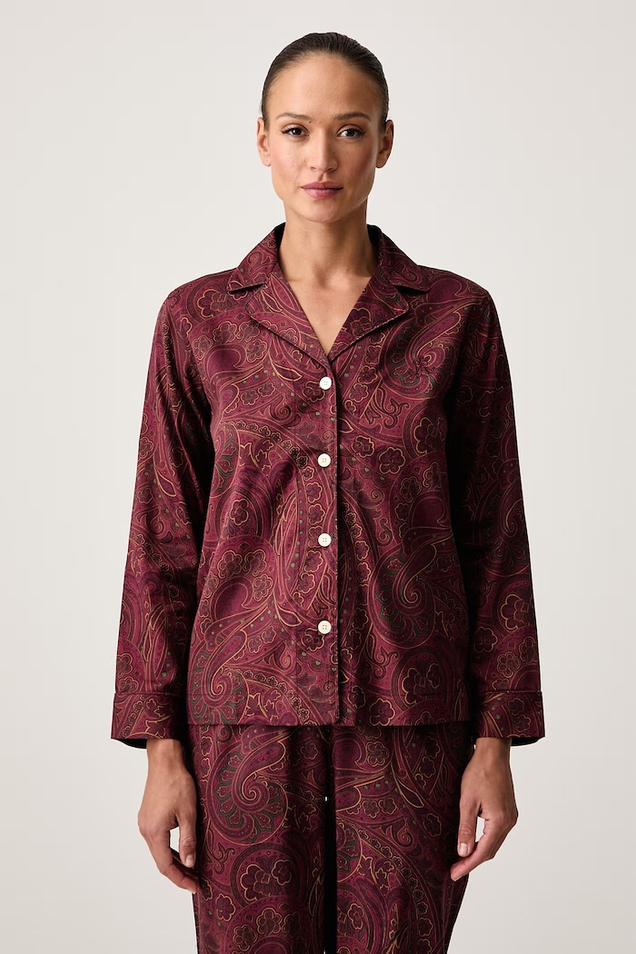 Lauren Ralph Lauren Piżama dwuczęściowa damska z bawełną ILN92554 bordowy AW26