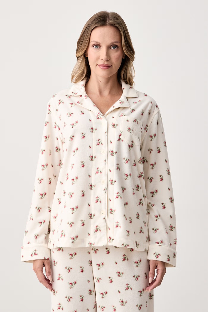 Lauren Ralph Lauren Piżama dwuczęściowa damska polarowa ILN92552F beżowy AW26