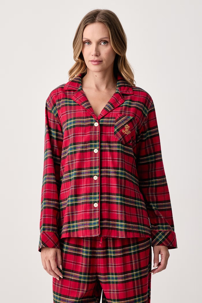 Lauren Ralph Lauren Piżama dwuczęściowa damska z bawełną ILN92551F czerwony AW26