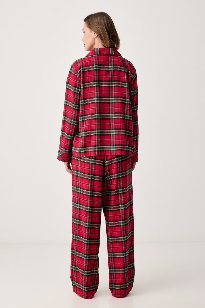 Piżama dwuczęściowa damska z bawełną Lauren Ralph Lauren ILN92551F czerwony