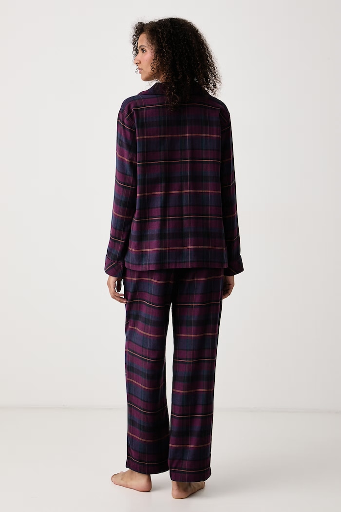Piżama dwuczęściowa damska z bawełną Lauren Ralph Lauren ILN92551F fioletowy