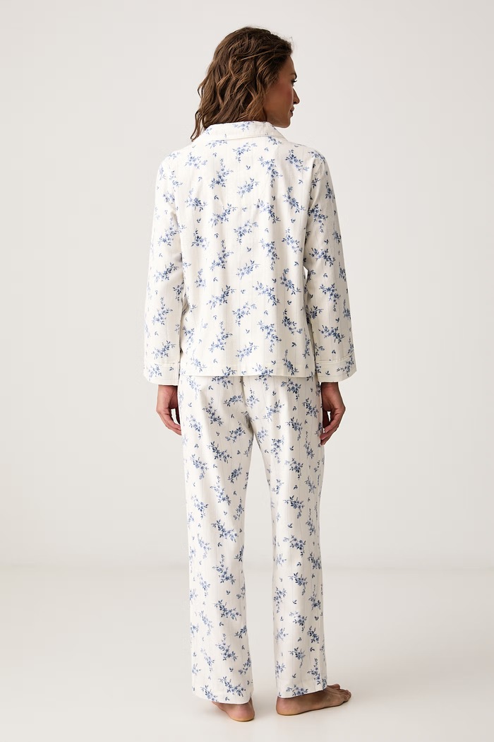 Piżama dwuczęściowa damska z bawełną Lauren Ralph Lauren ILN92551 beżowy