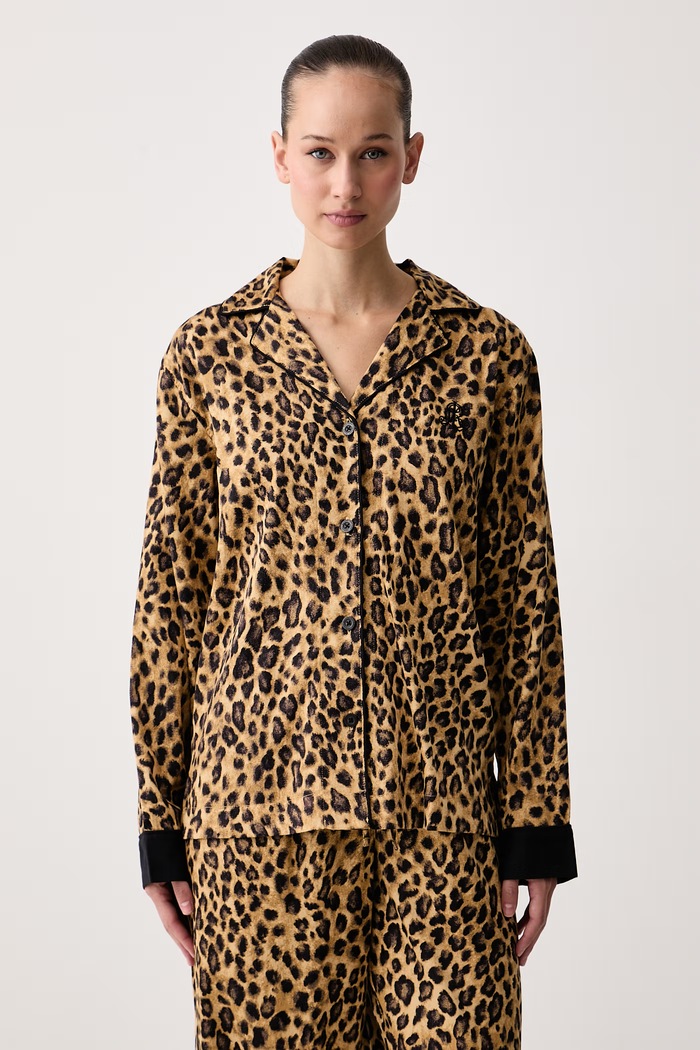 Lauren Ralph Lauren Piżama dwuczęściowa damska z bawełną ILN72554 brązowy AW26