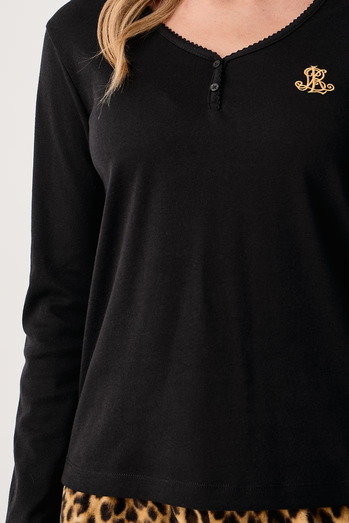 Piżama dwuczęściowa damska Lauren Ralph Lauren brązowy ILN72552F
