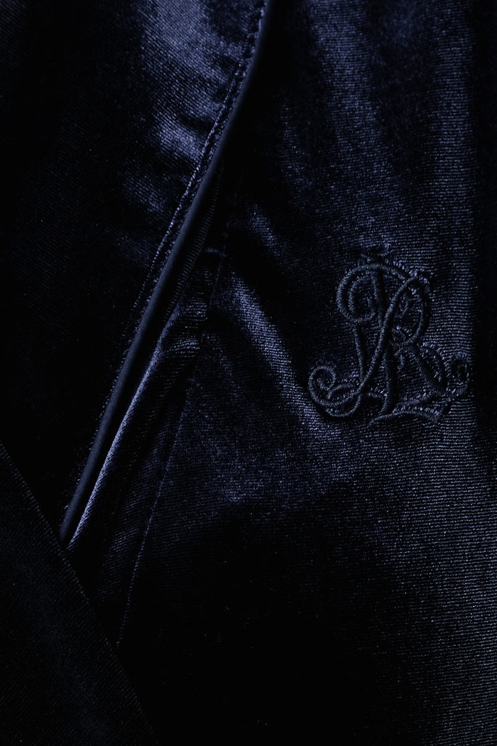 Szlafrok damski welurowy Lauren Ralph Lauren ILN52559 granatowy