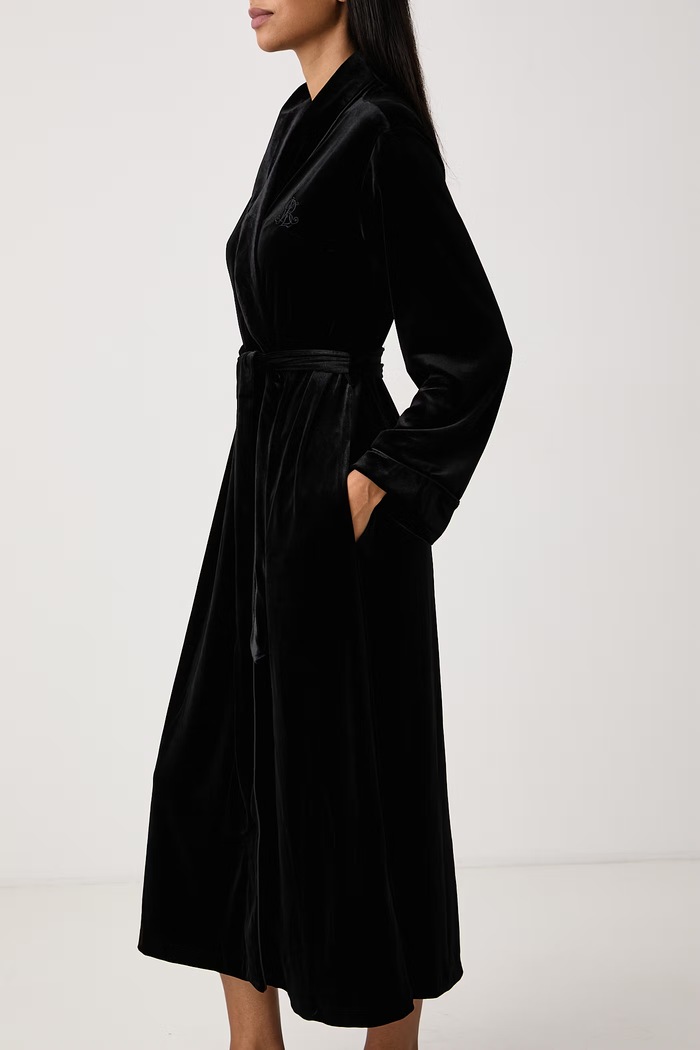 Odzież Lauren Ralph Lauren Szlafrok damski welurowy ILN52559 czarny