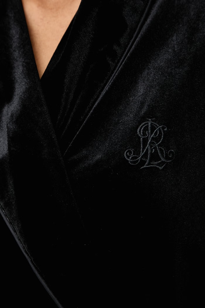 Szlafrok damski welurowy Lauren Ralph Lauren ILN52559 czarny