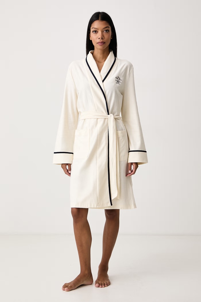 Lauren Ralph Lauren Szlafrok damski bawełniany beżowy ILN42568