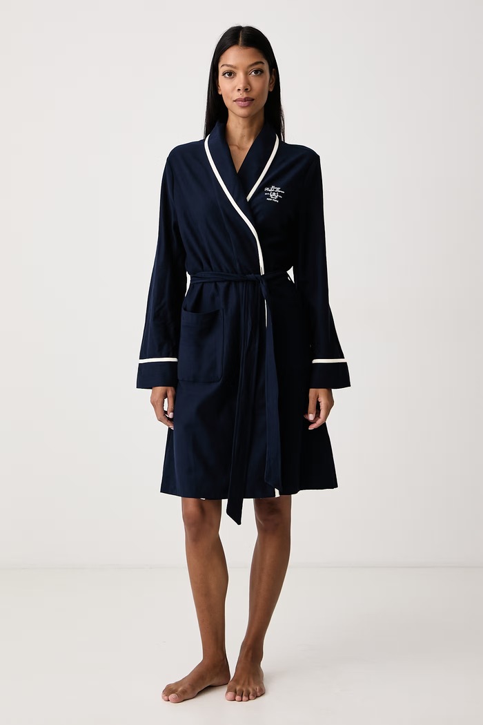 Lauren Ralph Lauren Szlafrok damski bawełniany granatowy ILN42568