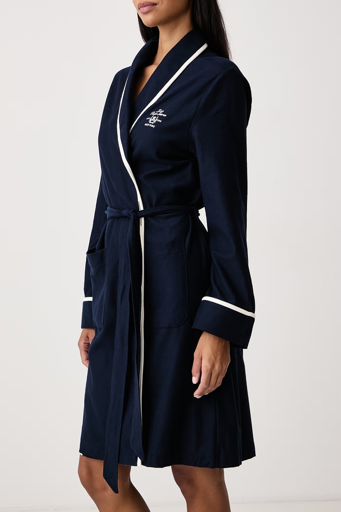 Odzież Lauren Ralph Lauren Szlafrok damski bawełniany ILN42568 granatowy