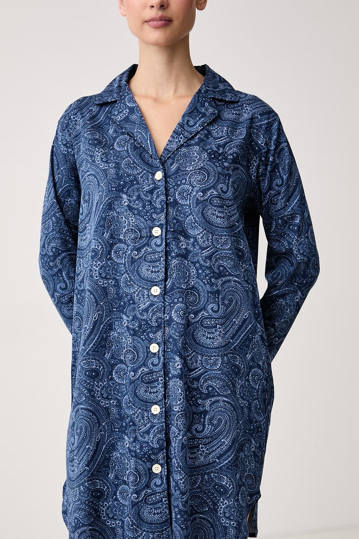 Koszula nocna damska z bawełną Lauren Ralph Lauren ILN32567 granatowy