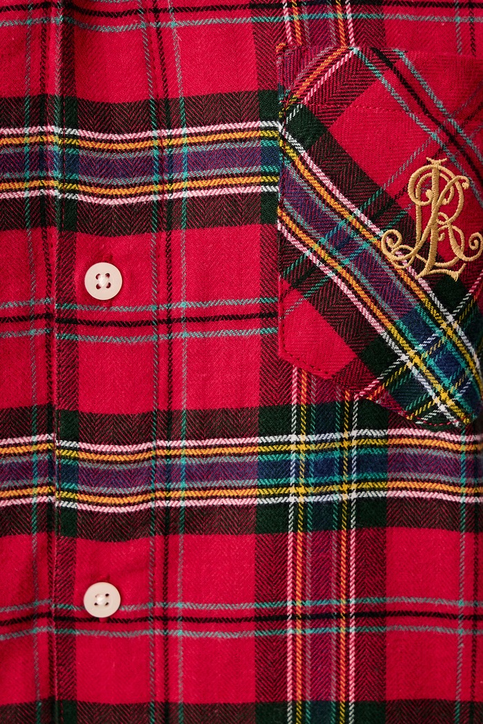 Koszula piżamowa damska z bawełną Lauren Ralph Lauren ILN32551 czerwony