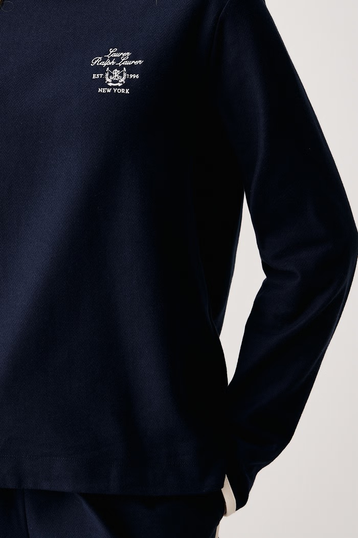 Piżama dwuczęściowa damska bawełniana Lauren Ralph Lauren granatowy ILN12568