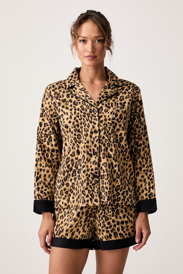 Lauren Ralph Lauren Piżama dwuczęściowa damska z bawełną brązowy ILN12554