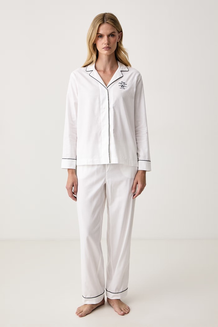 Lauren Ralph Lauren Piżama damska bawełniana biały ILN92545
