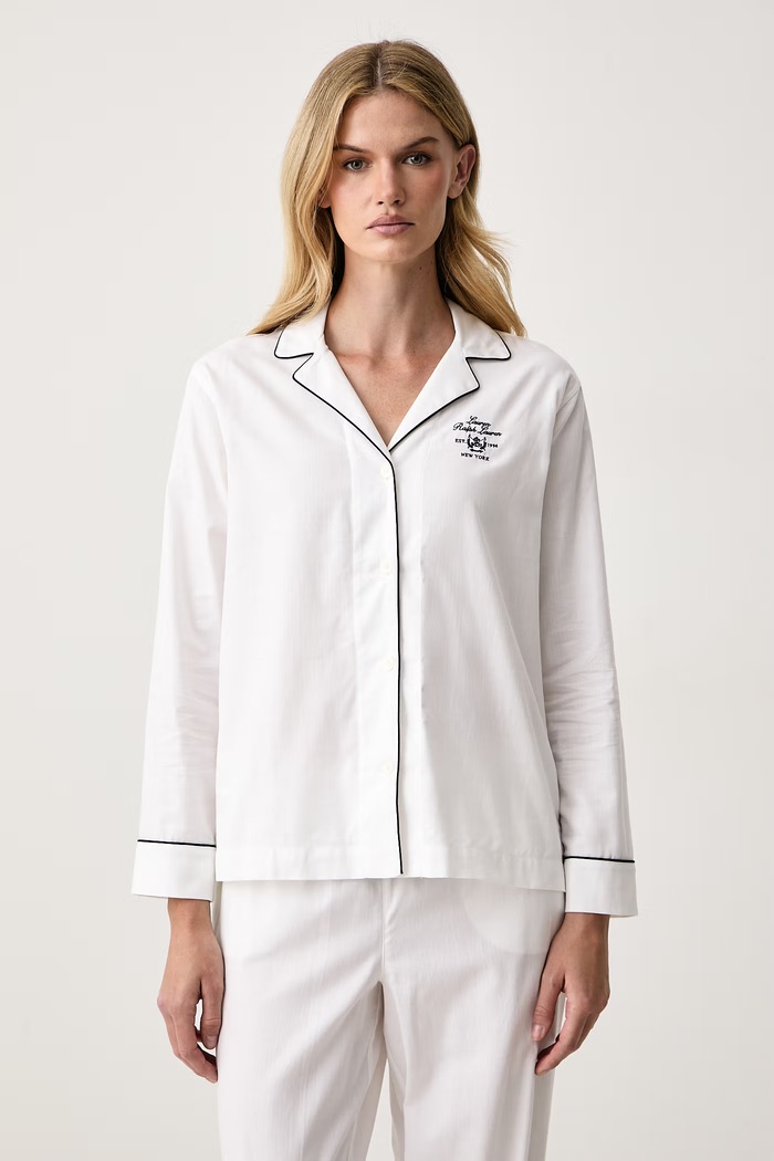 Lauren Ralph Lauren Piżama damska bawełniana ILN92545 biały AW26
