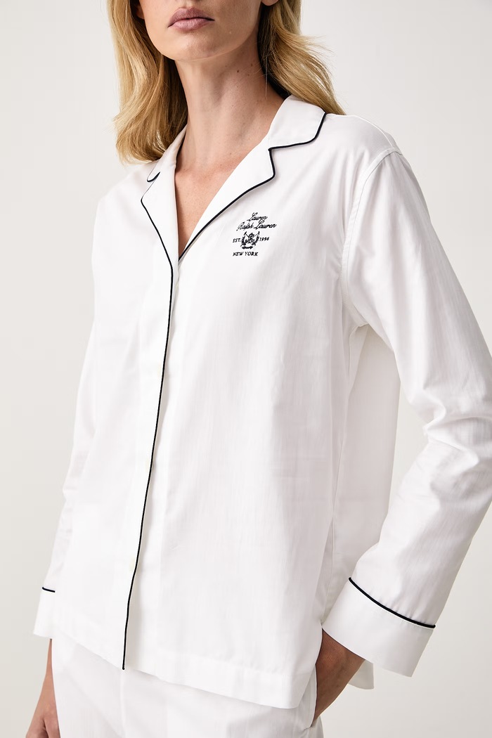 Piżama damska bawełniana Lauren Ralph Lauren biały ILN92545
