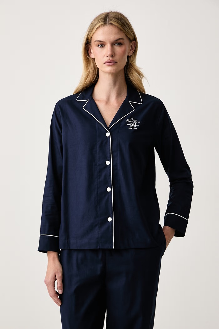 Lauren Ralph Lauren Piżama damska bawełniana ILN92545 granatowy AW26