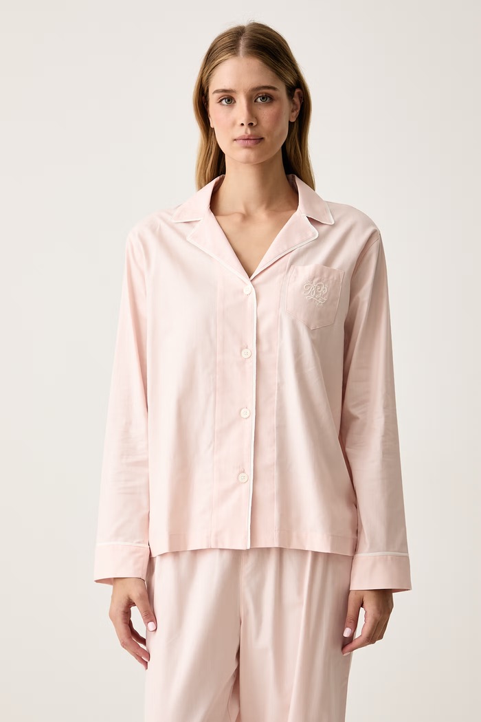 Lauren Ralph Lauren Piżama dwuczęściowa damska bawełniana ILN92442 różowy AW26
