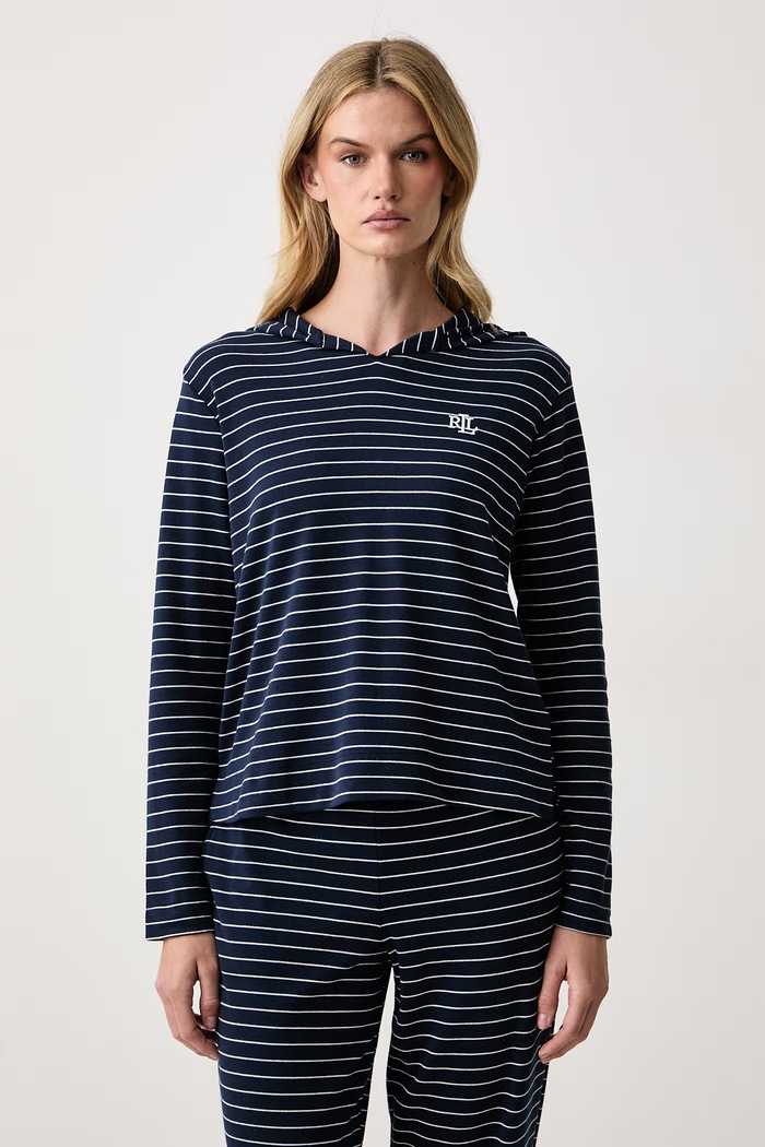 Lauren Ralph Lauren Piżama dwuczęściowa damska z bawełną ILN72523 granatowy AW26