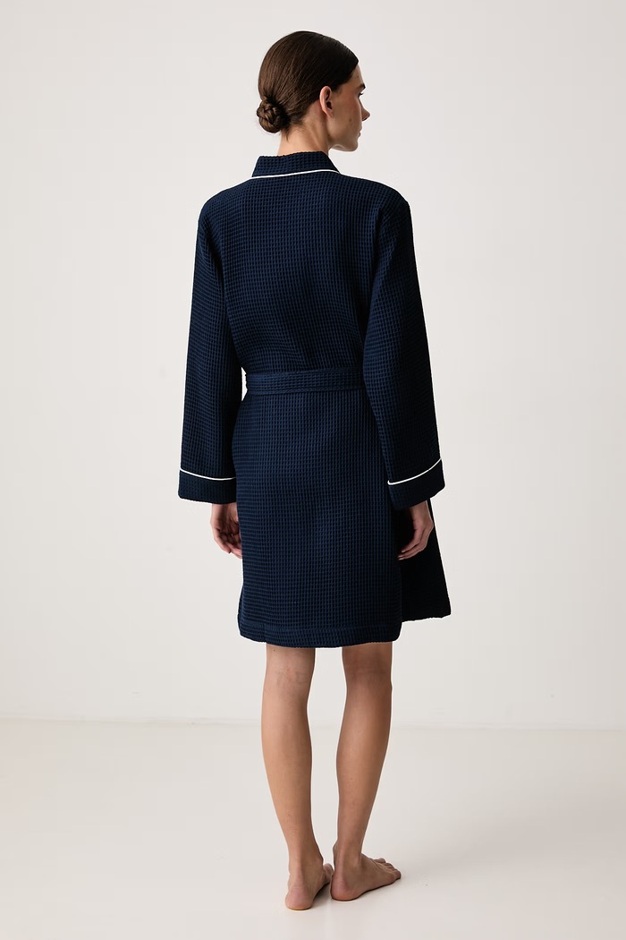 Lauren Ralph Lauren Szlafrok z bawełną ILN42547 granatowy AW26