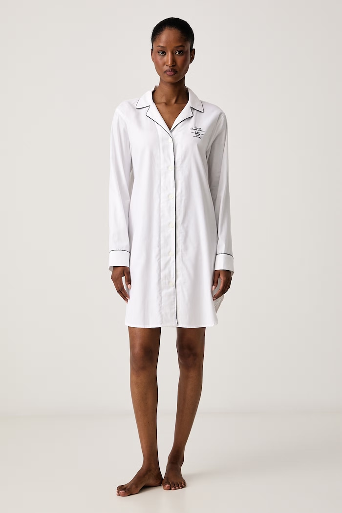 Lauren Ralph Lauren Koszula nocna damska bawełniana biały ILN32545