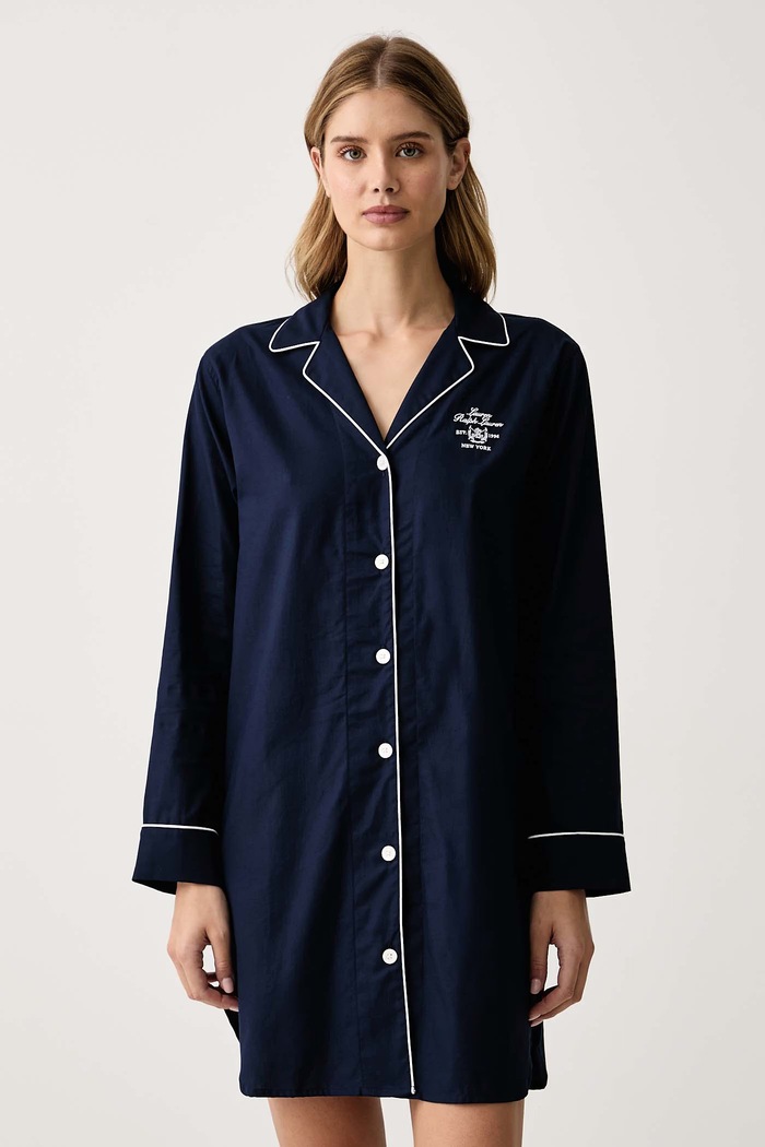Lauren Ralph Lauren Koszula nocna damska bawełniana granatowy ILN32545
