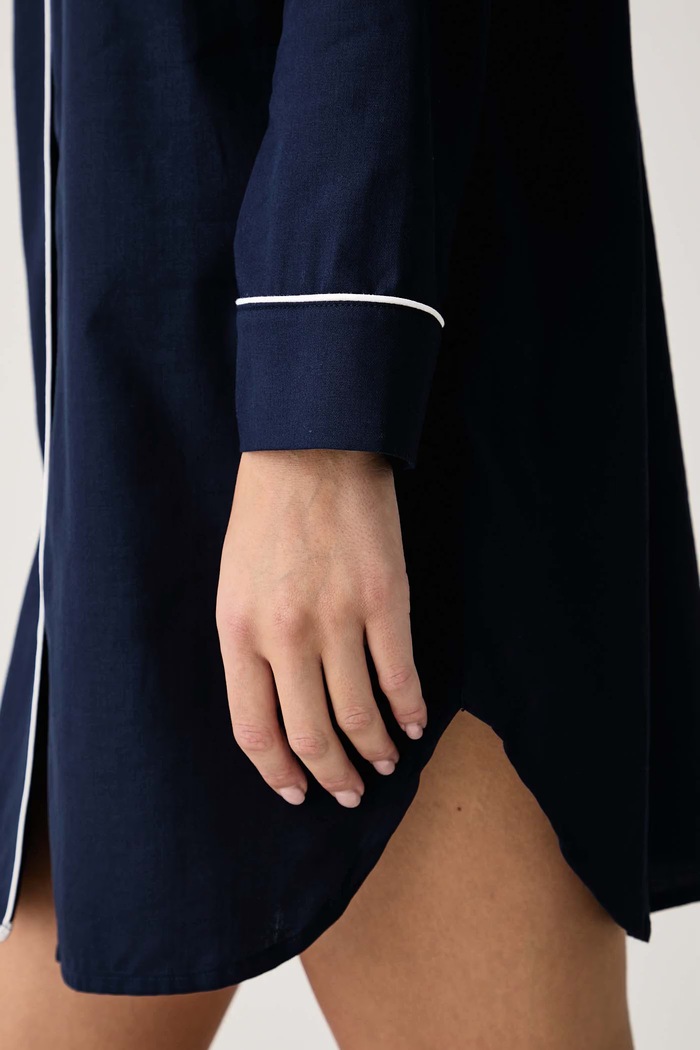Koszula nocna damska bawełniana Lauren Ralph Lauren ILN32545 granatowy