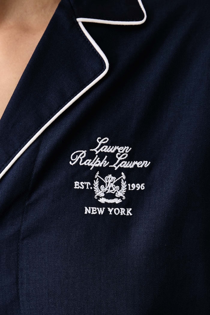 Piżama damska bawełniana Lauren Ralph Lauren granatowy ILN12545