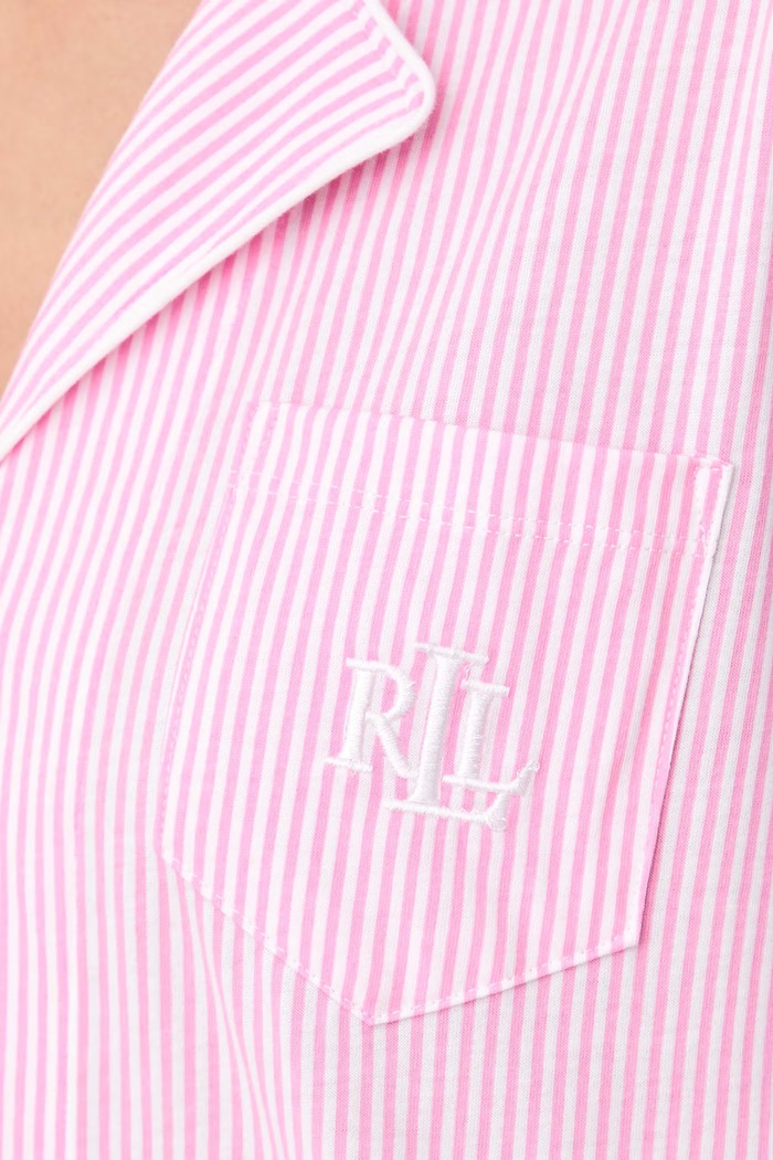 Piżama damska bawełniana Lauren Ralph Lauren różowy I818702