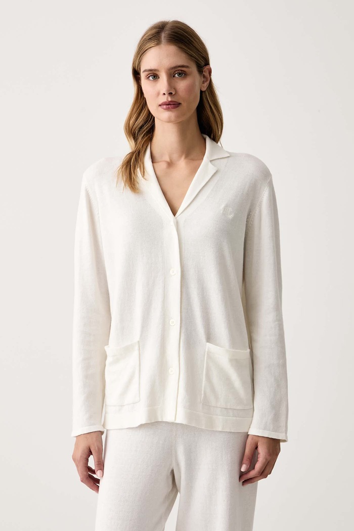 Odzież Lauren Ralph Lauren Piżama damska z dodatkiem kaszmiru ILN92543 beżowy