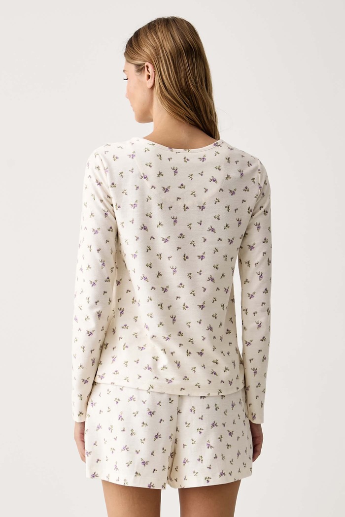 Lauren Ralph Lauren Piżama damska bawełniana ILN12542 beżowy AW26