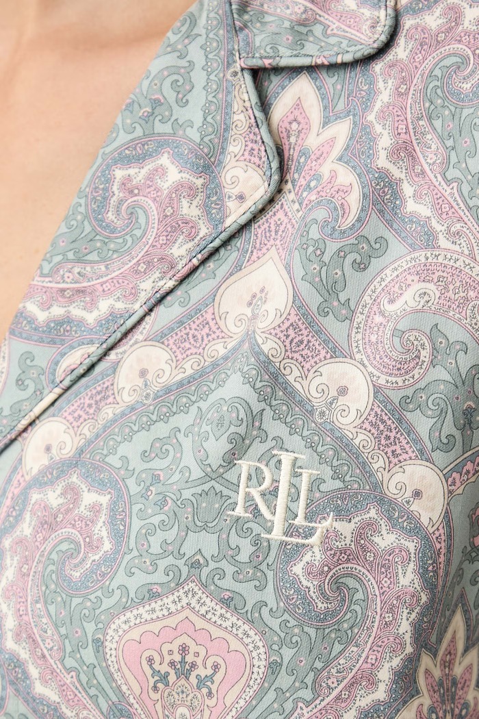 Piżama damska z bawełną Lauren Ralph Lauren beżowy ILN92535