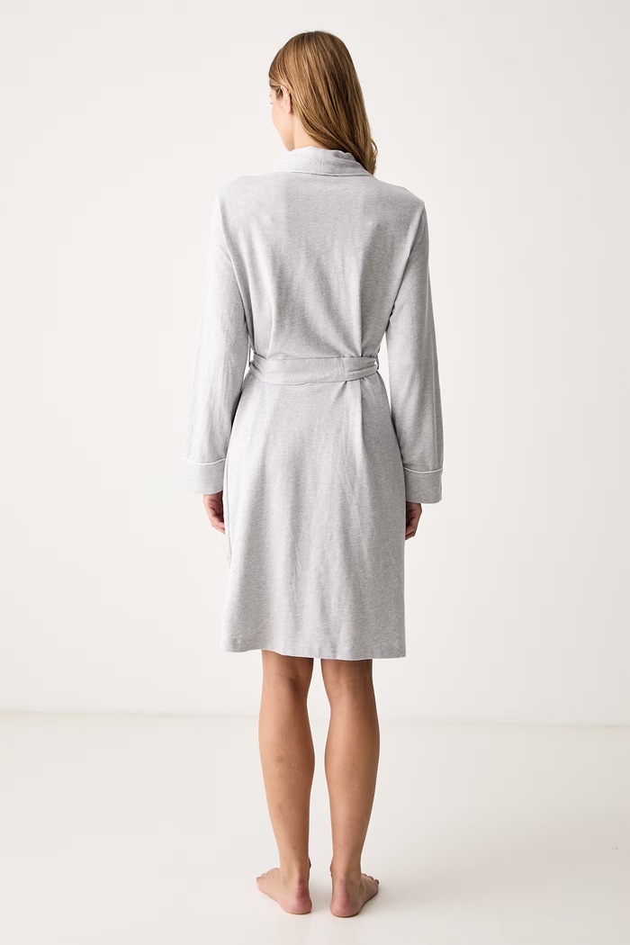 Lauren Ralph Lauren Szlafrok damski bawełniany ILN42541 szary AW26