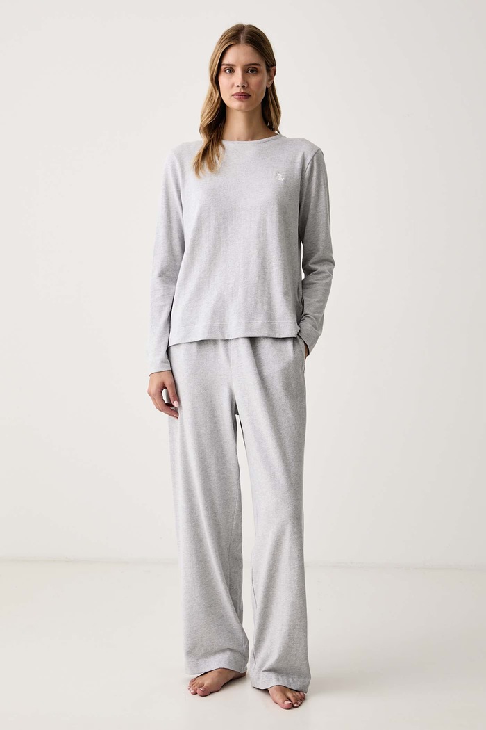 Lauren Ralph Lauren Piżama damska bawełniana szary ILN72541