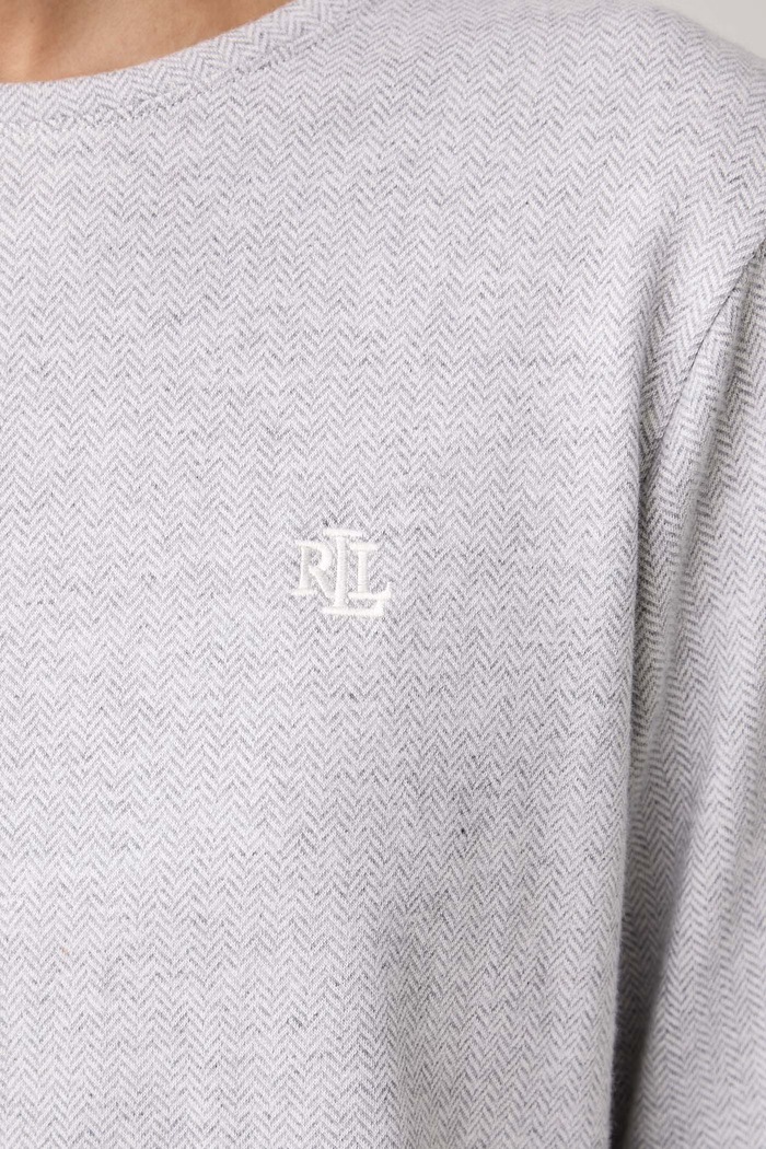 Piżama damska bawełniana Lauren Ralph Lauren szary ILN72541