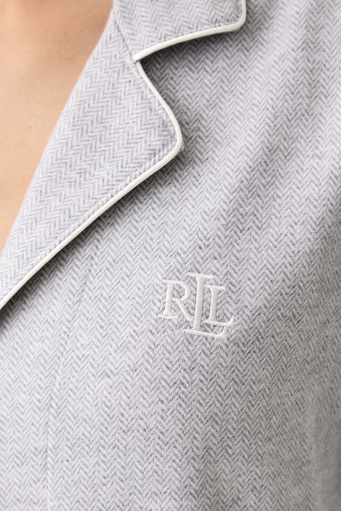 Piżama damska bawełniana Lauren Ralph Lauren szary ILN92541