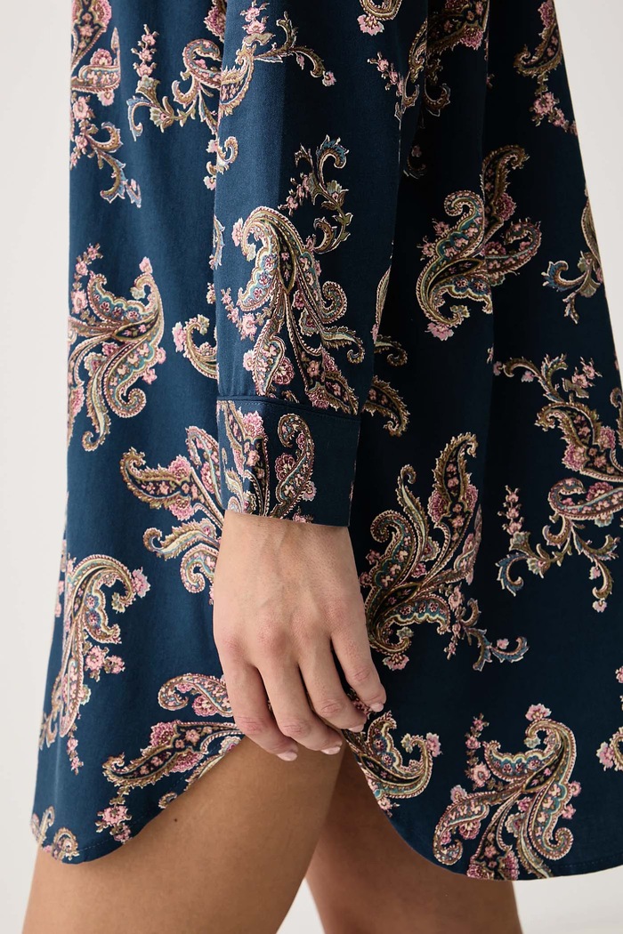 Koszula nocna damska z bawełną Lauren Ralph Lauren ILN32529 granatowy