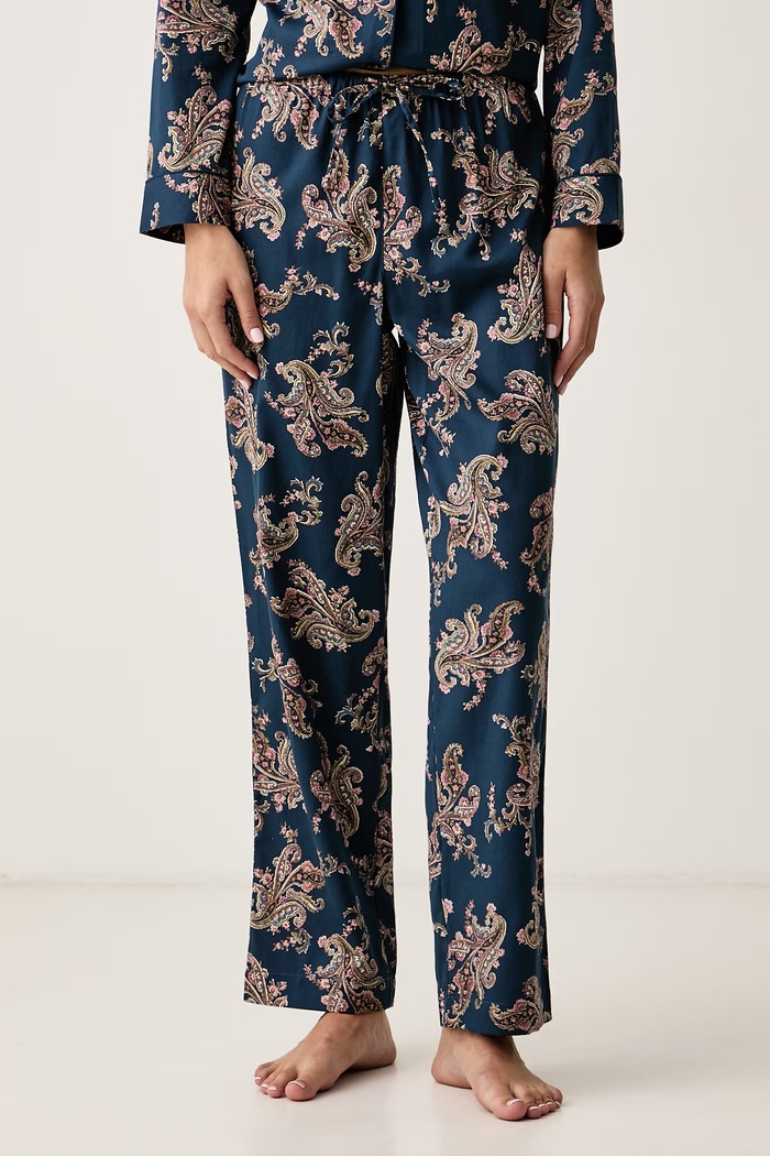 Piżama dwuczęściowa damska z bawełną Lauren Ralph Lauren ILN92529 granatowy