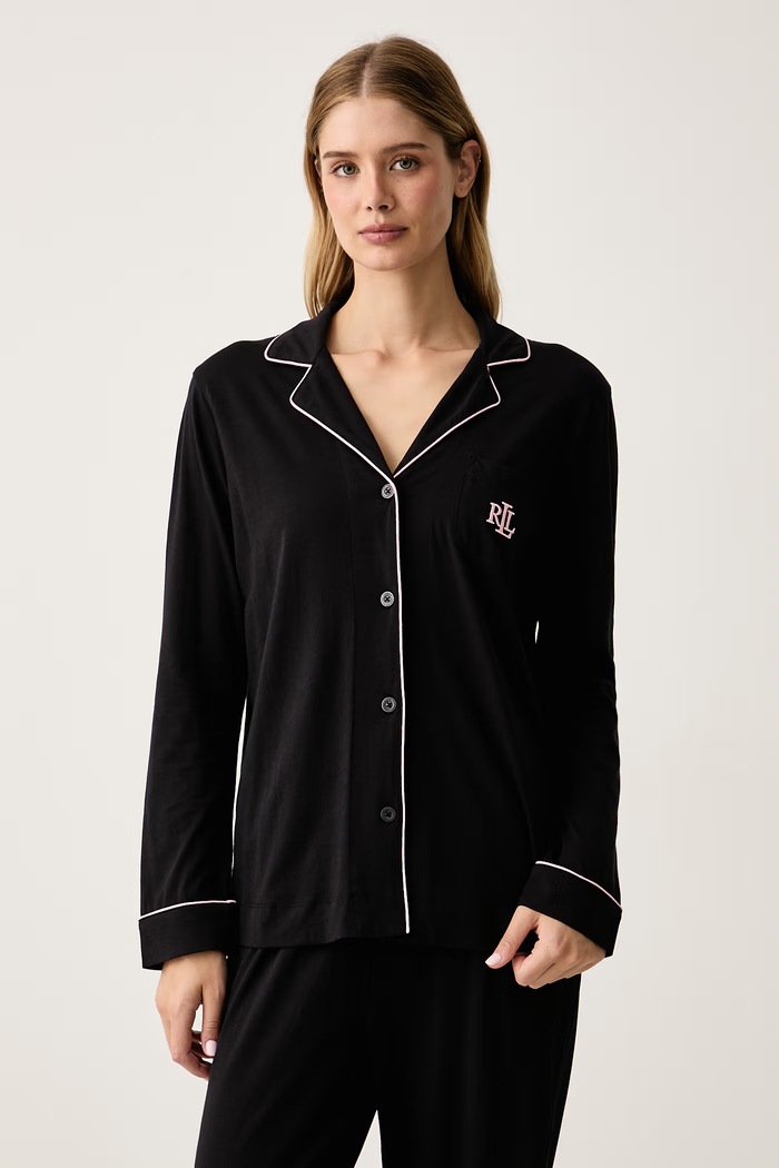 Lauren Ralph Lauren Piżama dwuczęściowa damska z bawełną ILN92528 czarny AW26