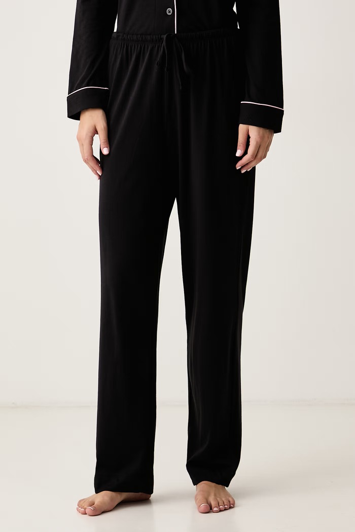 Piżama dwuczęściowa damska z bawełną Lauren Ralph Lauren ILN92528 czarny