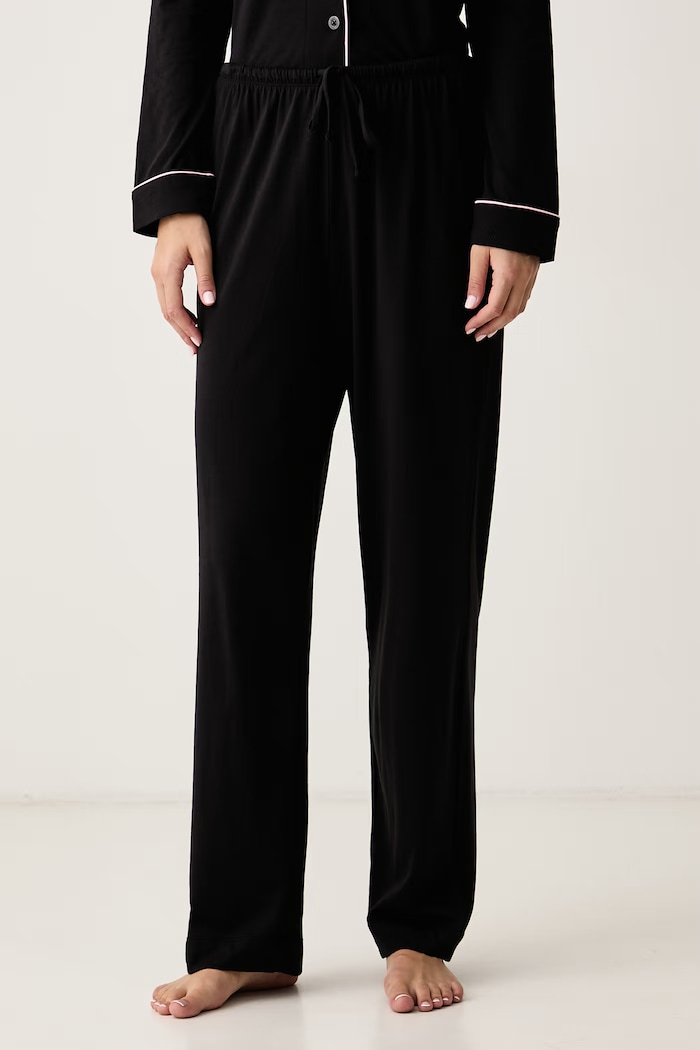 Piżama dwuczęściowa damska z bawełną Lauren Ralph Lauren ILN92528 czarny