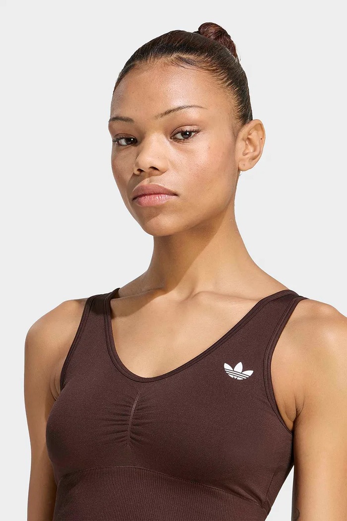Športová podprsenka Essentials adidas Originals hnedá IA4524