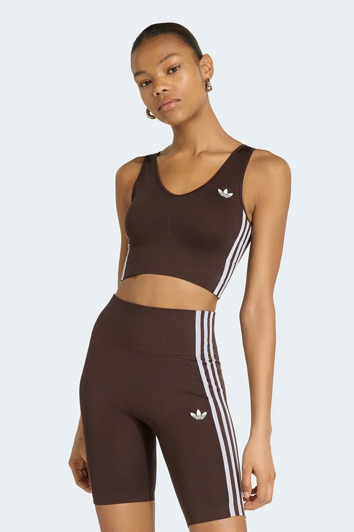 adidas Originals Biustonosz sportowy Essentials Seamless brązowy KZ4107