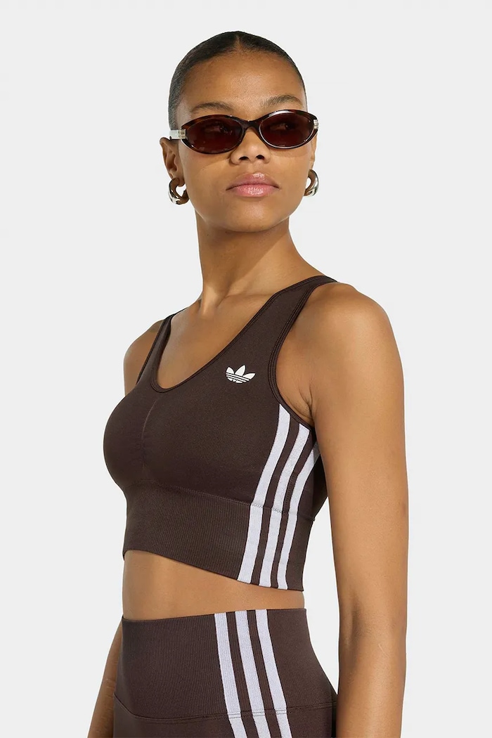 Odzież adidas Originals Biustonosz sportowy Essentials Seamless KZ4107 brązowy
